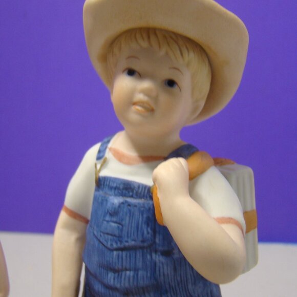 Homco Denim Days School Days Figurine #1513 Kids Boy Girl Americana Vintage tag - Picture 13 of 16